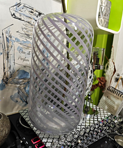 Clear purple striped glass - clear,