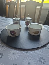 royal worcester Standard Size egg coddlers X2 And Ramekins X2 Different Design 