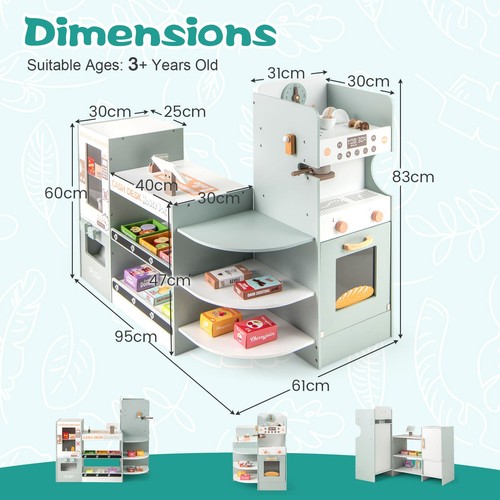 Wooden pretend play kitchen - wooden,