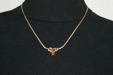 Gold tone chain with little pendant ladies necklace (N205)
