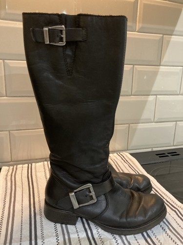Ladies reiker black - black, leather