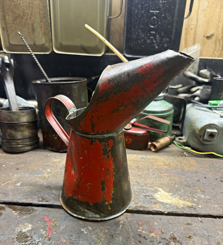 Vintage red black - metal, oil