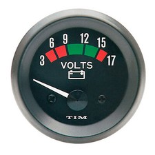 Tim Voltmeter Gauge Black Face