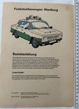 East German DDR GDR Volkspolizei Peoples Police Cutout Wartburg 353 Patrol Car
