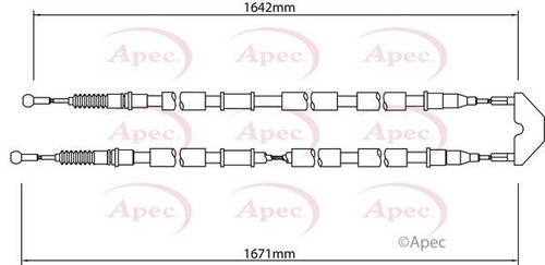 Apec rear brake cable - brake, for