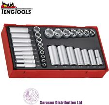TENG 32 PIECE 1/4"& 3/8" DRIVE AF IMPERIAL SOCKET SET STANDARD & DEEP - TTAF32