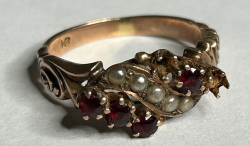Vintage 10k gold - gold, garnet