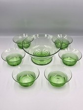 Vintage green ribbed glass - green,