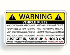 Vehicle Rules Funny Vinyl