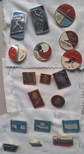 Eighteen Assorted Soviet Era Pin Badges - Good Condition