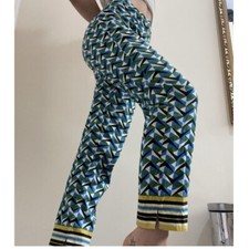 Retro Geometric high waist cigarette trousers 