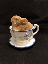 Rabbit in a tea cup ornament
