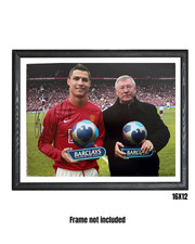 Cristiano Ronaldo & Sir Alex Ferguson Hand Signed Man Utd Dual 16x12 Photo + COA