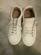 Gent's Size 9 Matalan Beige Faux Leather Trainers.