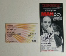 David Suchet In Man And Boy Signed Flyer & Ticket Stub Lot Duchess Theatre 