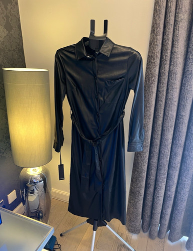 Pinko black leather shirt - black,