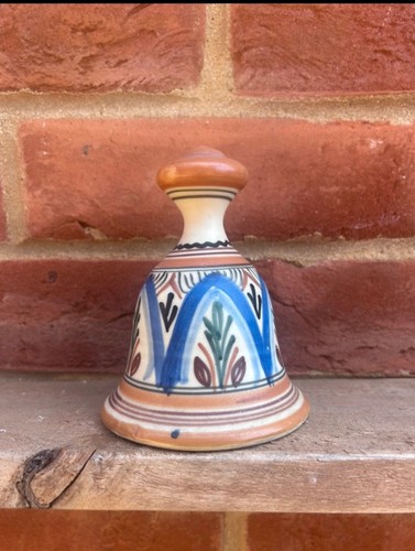 Vintage spanish pottery bell - vintage,