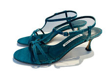 Manolo Blahnik Teal Snakeskin