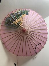 Vintage West Lake Silk Chinese Parasol Boxed Retro Pink Republic China Xihu