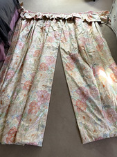 Vintage Large floral curtains, thick and fully lined with valance.