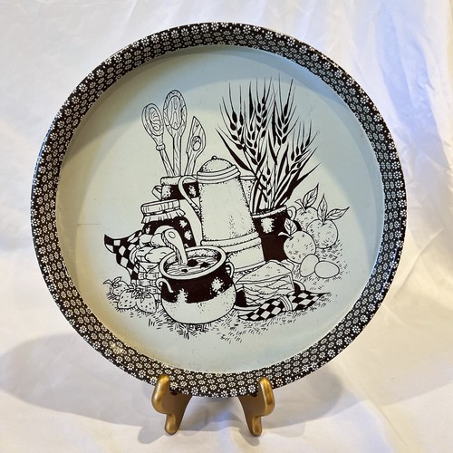 Metal tin tray round picnic - tray,