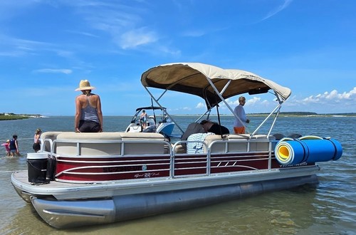 Pontoon boat rail pole - pontoon,
