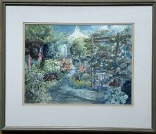 June Shanks DA, Original framed Watercolour, 'Arbour in the Garden'