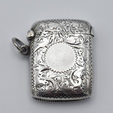 Antique solid silver vesta - antique,
