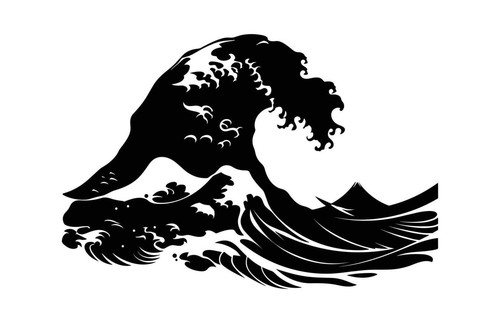 Tsunami vinyl sticker - tsunami, for