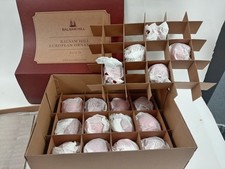 Balsam Hill European Glass Ornaments Set of 17 Red Baubles Boxed