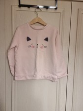 Pink cat jumper, girls age