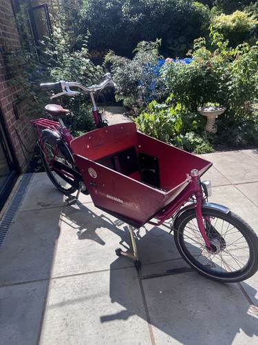 Bakfiets red cargo bike 26in - red,