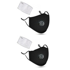Black Face Mask 2 x Protective