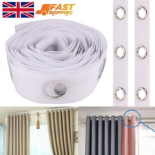 10 Metres Curtain Heading Tape with 80 Round Eyelet Rings for Curtain Blinds UK