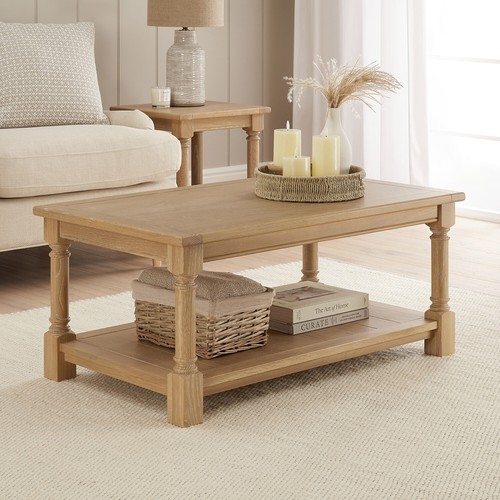Oak coffee table rectangle - table,