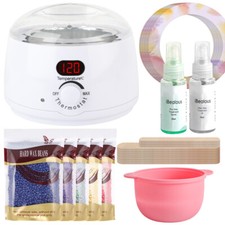 Waxing Kits Wax Warmer Full Kit with 5 * 100g Wax Beads for Full Body at Home