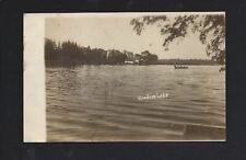 Random Lake Wsiconsin WI c1907/18 RPPC FISHING from Wooden Row Boat by Resort