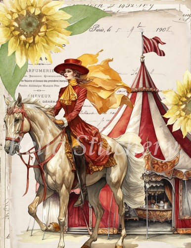 Handmade floral circus woman - handmade,
