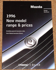 1996 MAZDA RANGE Brochure & Prices - MX5 MX3 MX6 323F 626 121 Xedos B2200 E2000 