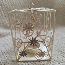 Floral Flower Metal Swirl Cage Caged Tealight Tea Light Holder Candle Lantern