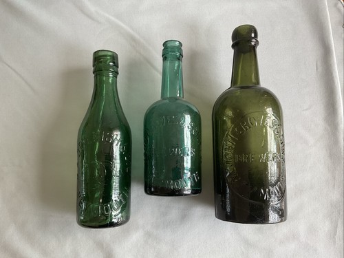 Three old beer - three, bottles