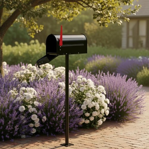 Metal mailbox post lockable - metal,