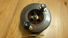 Vintage Wooden/Brass Reel 4.5" x 2" Fair Condition