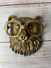 Gold Bear Wall Art Animal Head