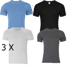 3 X Men Short Sleeve Thermal Vest T-Shirt Brushed Inside For Extra Warmth 