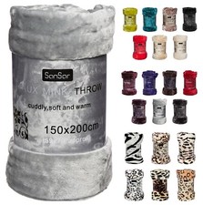 Faux Fur Mink Throw Blanket