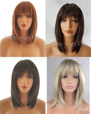 LADIES WIG SHOULDER LENGTH RAZOR CUT WIG BLONDE BROWN BLACK GINGER MIX UK SELLER