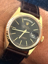 Rolex Day-Date 18038 1978 18ct 36mm Yellow Gold Black Dial - Rolex Service