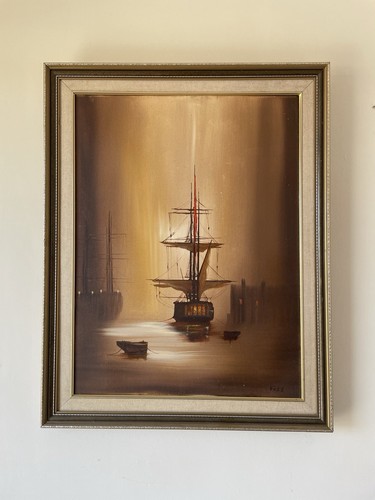 Vintage framed oil painting - vintage, of