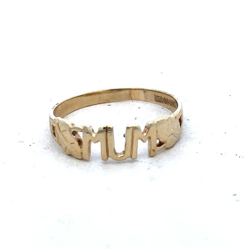 9ct yellow gold mum ring - ring, size